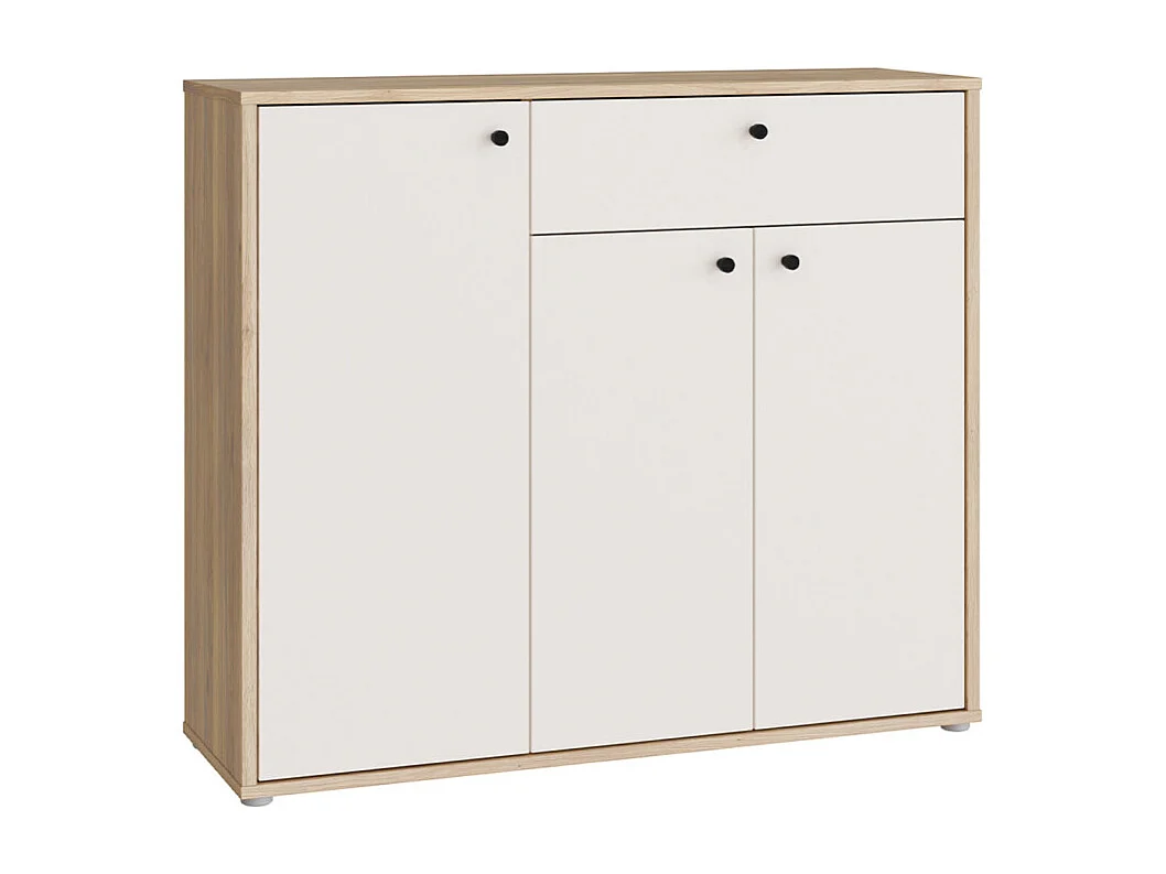 Meuble d'entrée L. 113 cm décor bois de chêne et sable - TIAGO