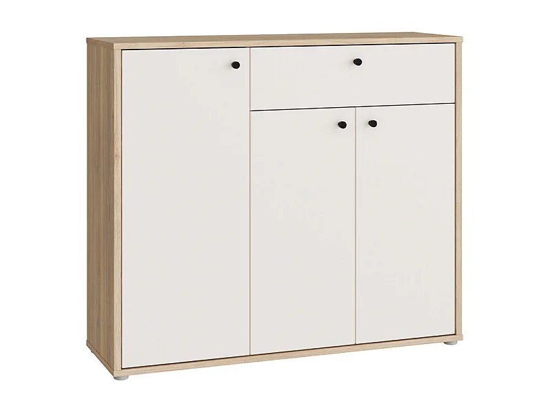 Meuble d'entrée L. 113 cm décor bois de chêne et sable - TIAGO