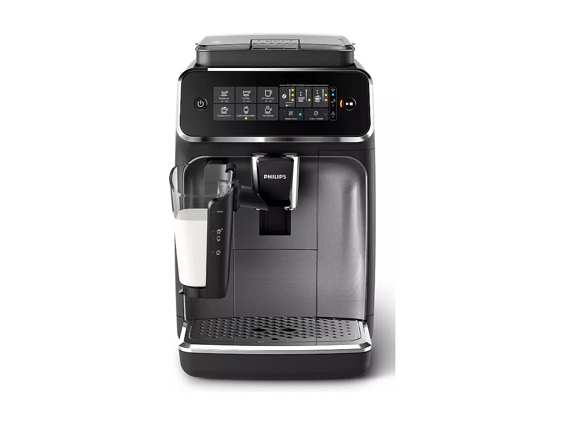 Máquina de espresso Philips Serie 3200 EP3546/70 negra, 15 bares, molinillo cerámico de 12 niveles, conectada Wi-Fi, LatteGo