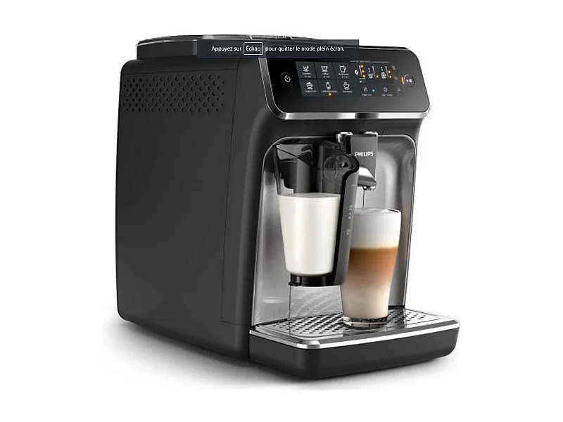 Máquina de espresso Philips Serie 3200 EP3546/70 negra, 15 bares, molinillo cerámico de 12 niveles, conectada Wi-Fi, LatteGo