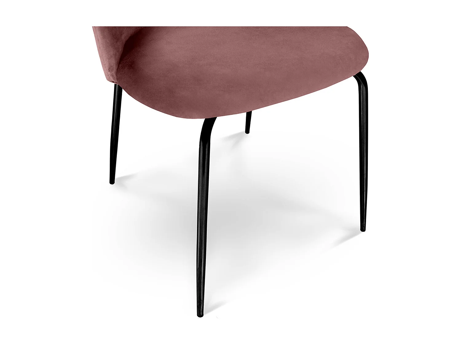 Sedia da pranzo imbottita in velluto rosso mattone piede metallo nero – Nicole (2 Pz)