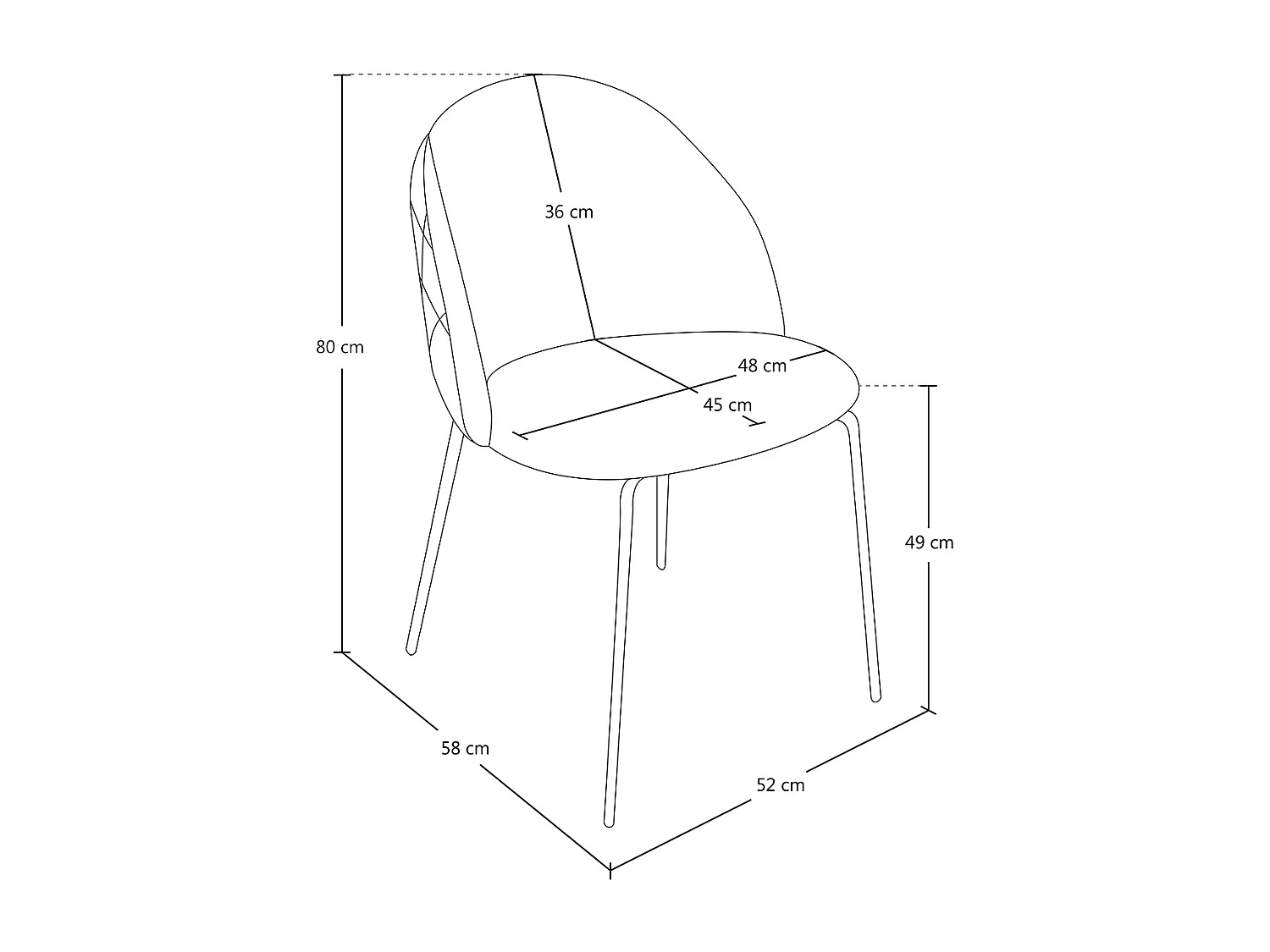 Sedia da pranzo imbottita in velluto beige piede metallo dorato - Nicole (2 Pz)
