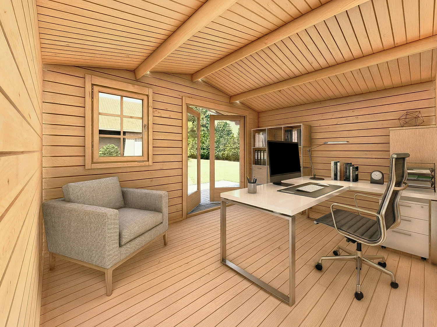 Houten tuinstudio 16,15 m² - Dikte 40 mm - LICASA