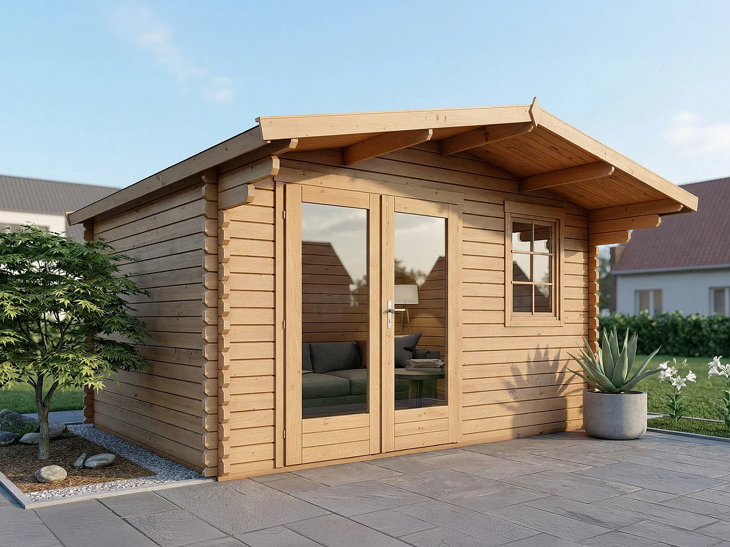 Houten tuinstudio 16,15 m² - Dikte 40 mm - LICASA