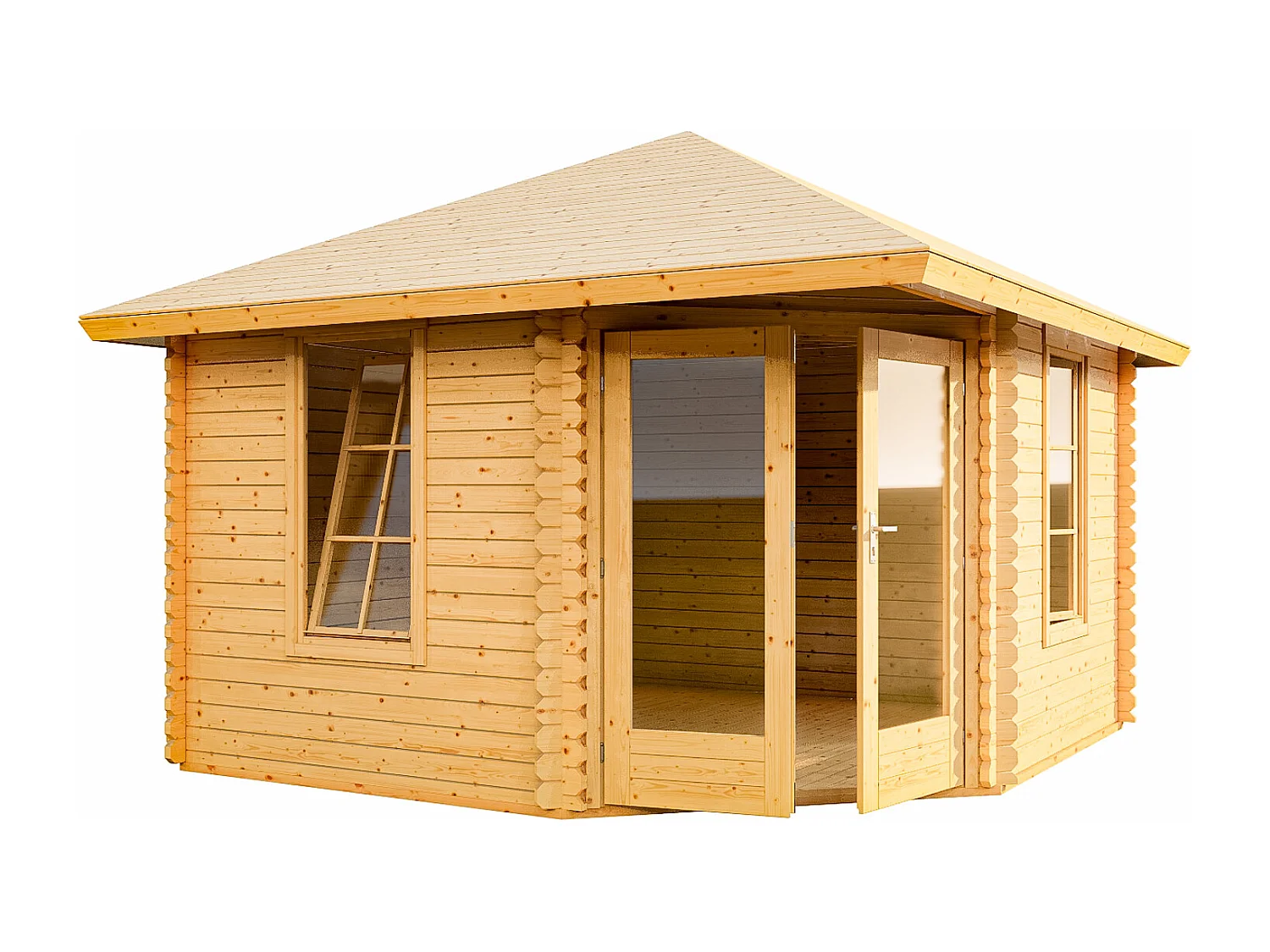 Studio de jardin d'angle en bois 16,73 m² - Epaisseur 40 mm - SEVEANA