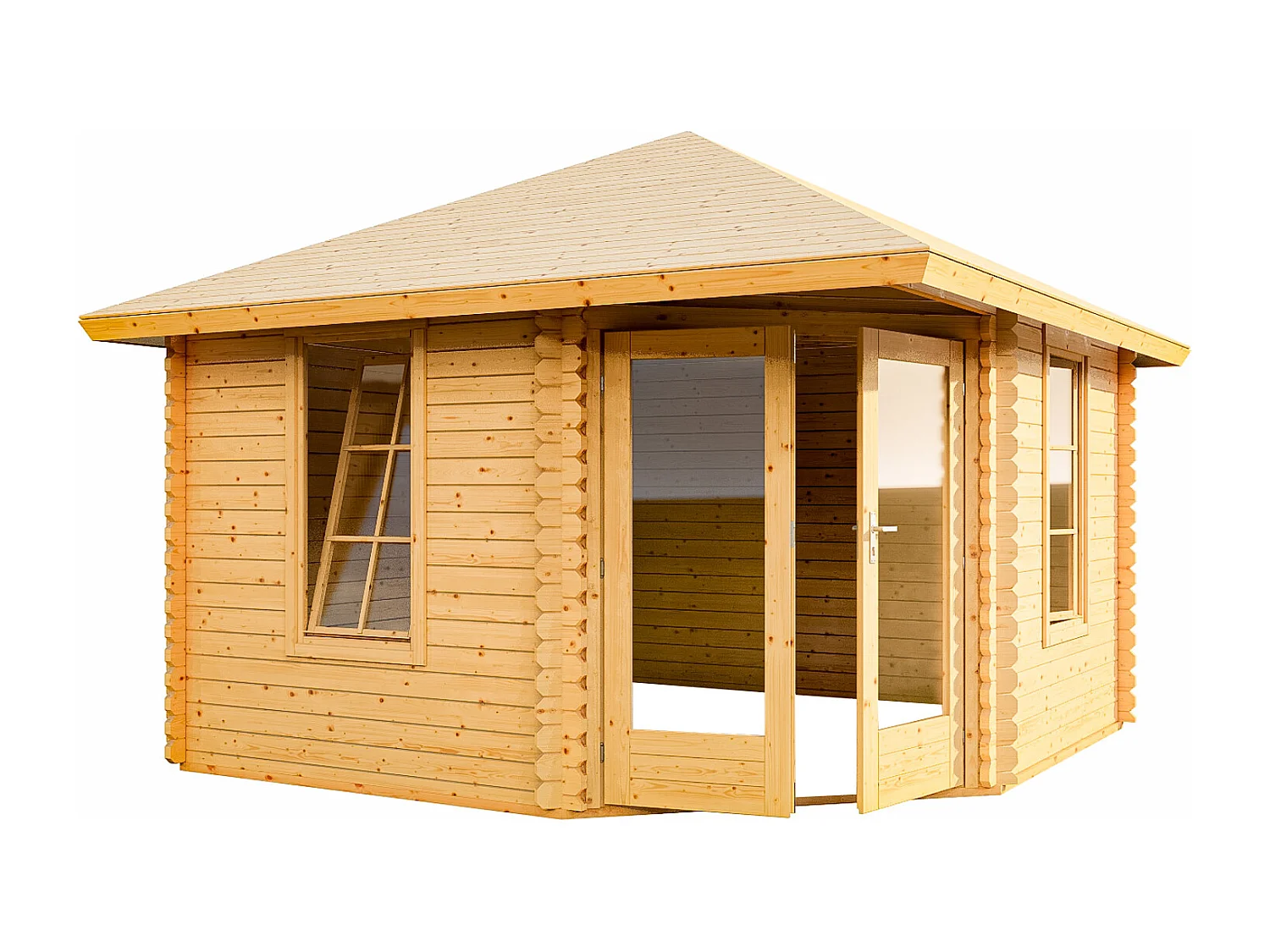 Studio de jardin d'angle en bois 16,73 m² - Epaisseur 40 mm - SEVEANA