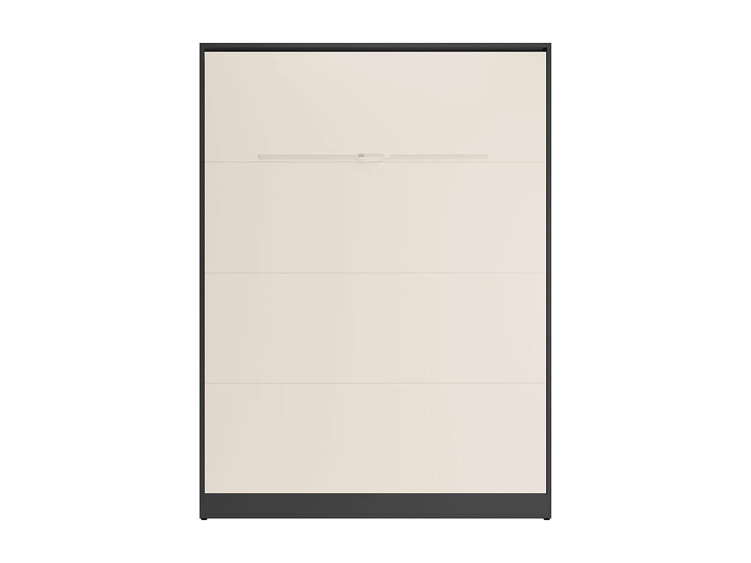 Lit escamotable 160 x 200 cm - Ouverture verticale manuelle - Avec LEDs – Noir et beige - RAPILI