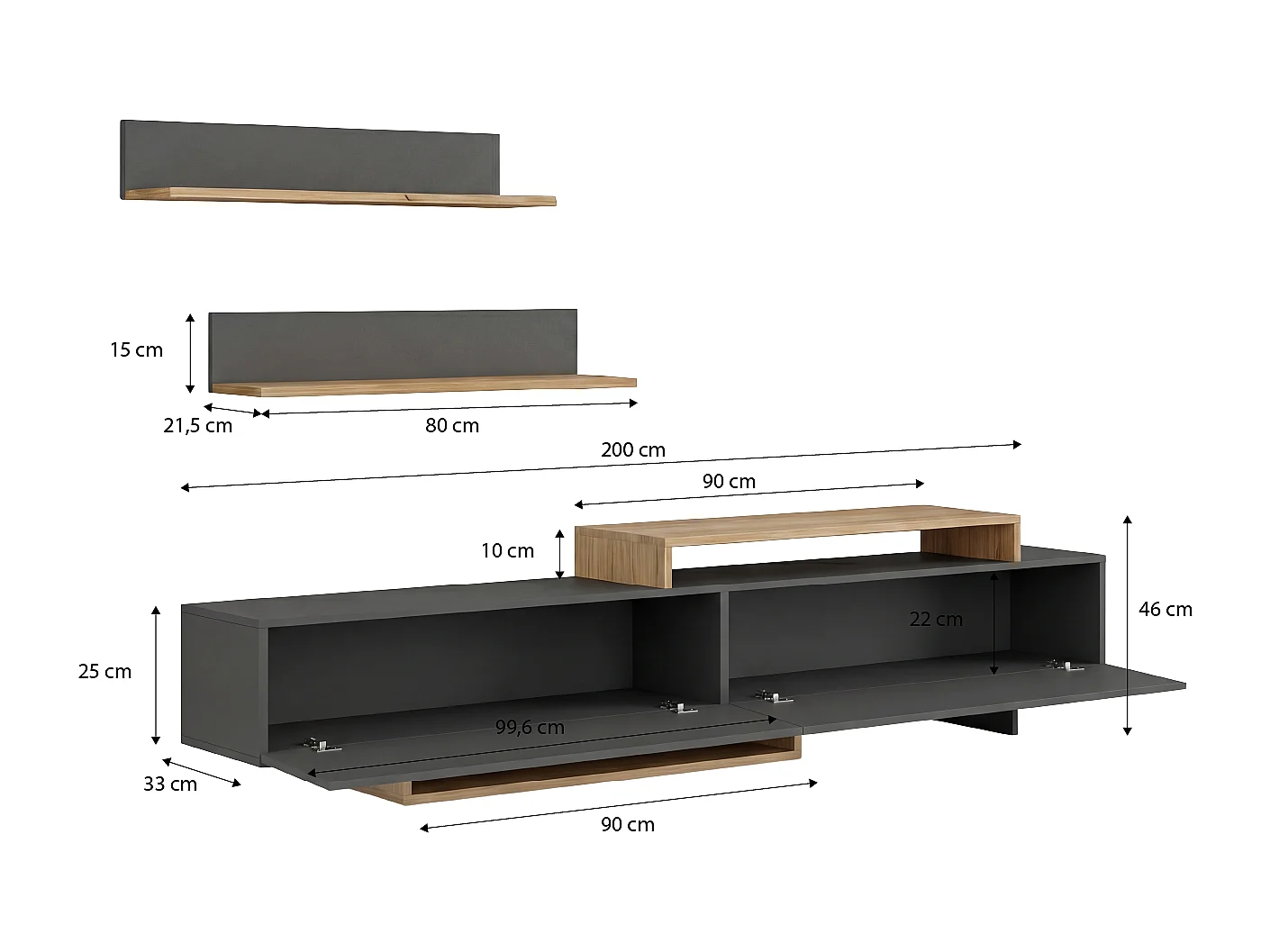 Salón Bender Gris Grafito - Alpino