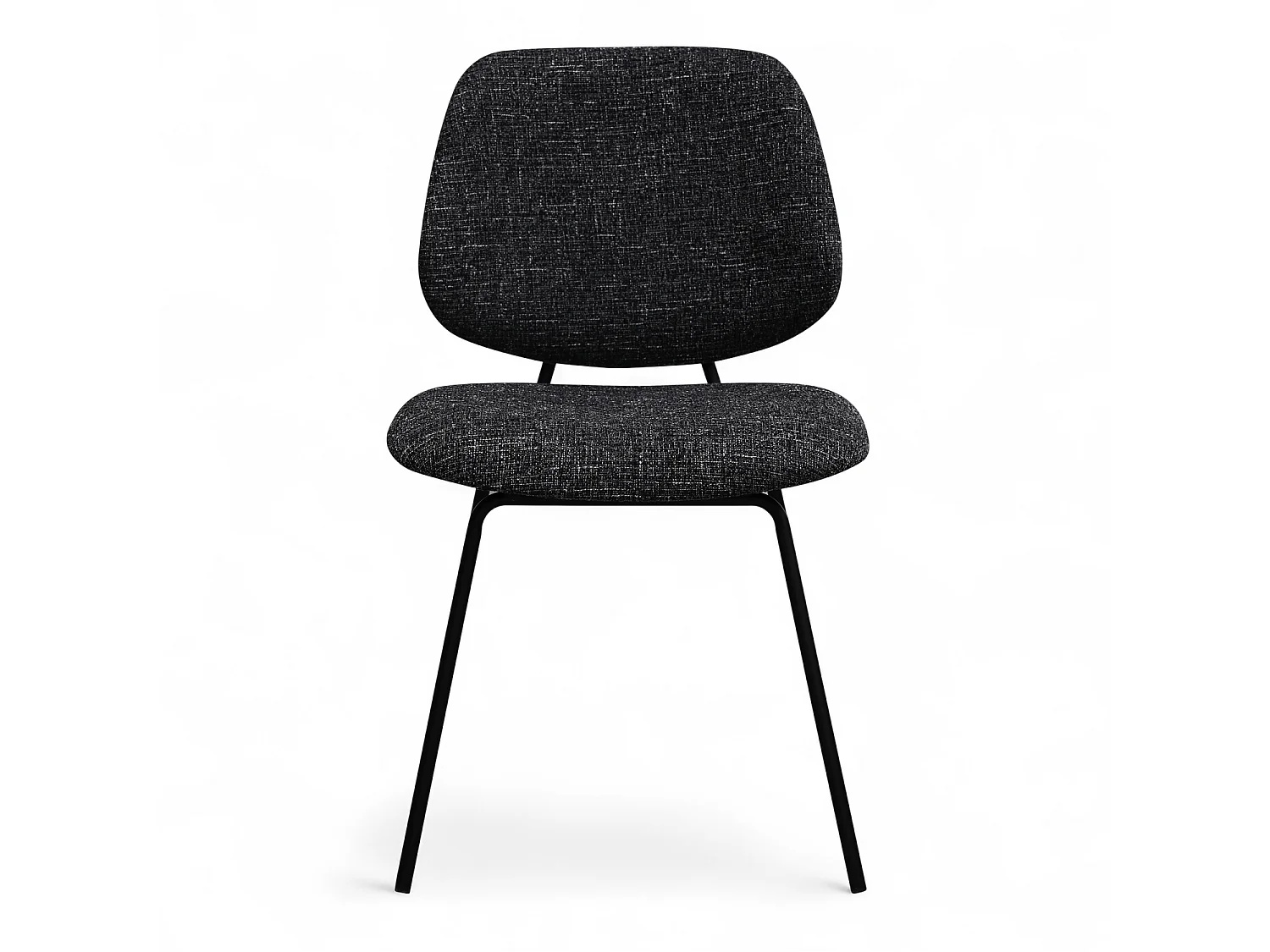 Esszimmerstühle 4er Set Sofia - Stoff (Bouclé) & Metall - Schwarz