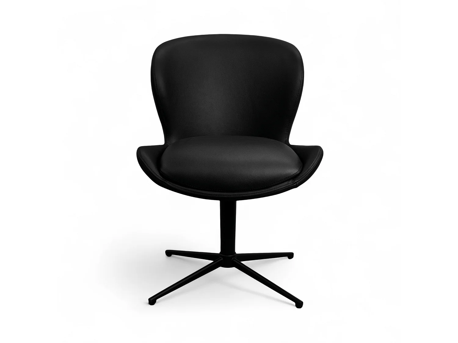 Esszimmerstühle 6er Set Nicklas - Leder & Metall - Schwarz