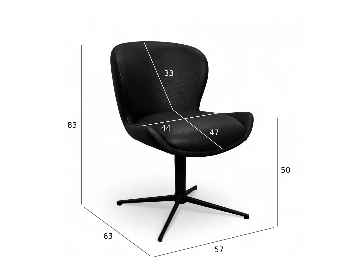 Esszimmerstühle 6er Set Nicklas - Leder & Metall - Schwarz