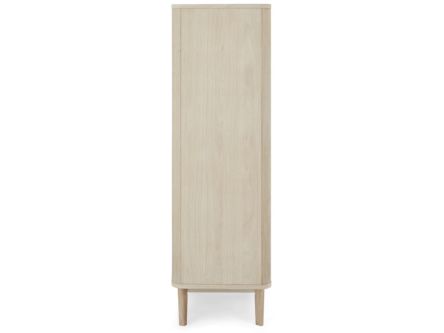 Highboard mit LED Beleuchtung mit 2 Glastüren Nyborg - Eichenfurnier & MDF - Eiche bianco