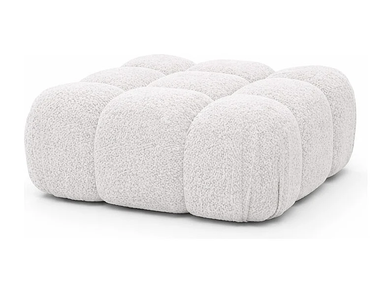 Pufa modułowa, tkanina bukla Abriamo, Ecru, Selia