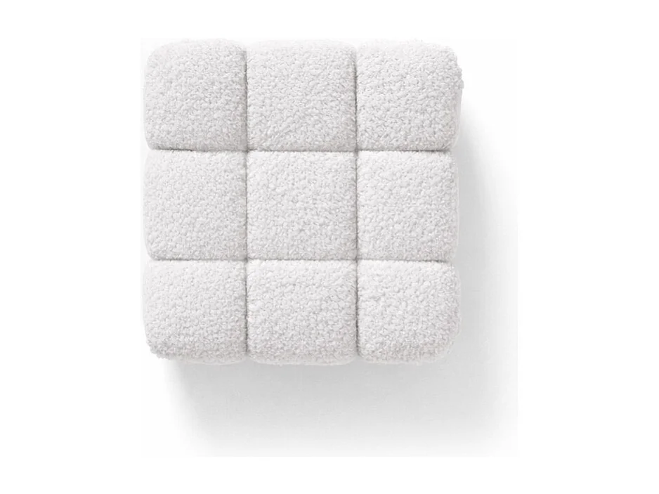 Pufa modułowa, tkanina bukla Abriamo, Ecru, Selia