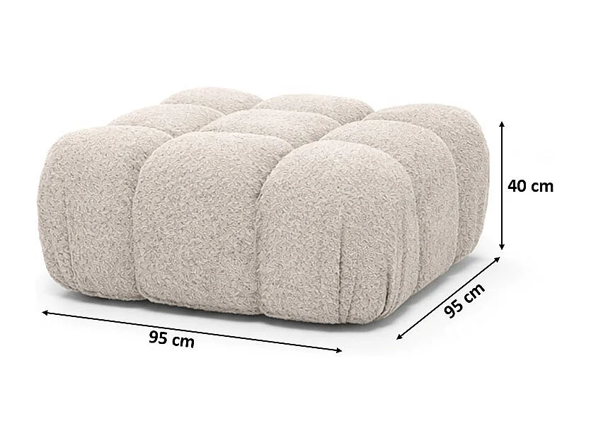 Pufa modułowa, tkanina bukla Abriamo, Beżowy, Selia