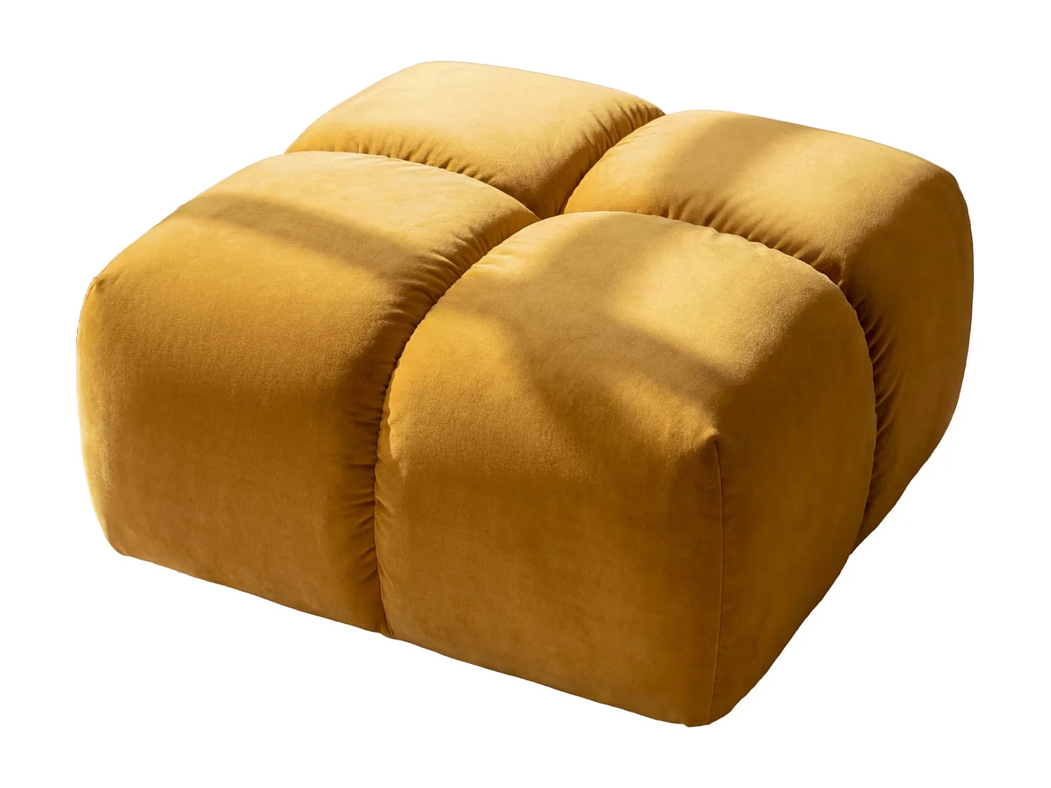 Pufa, podnóżek, tkanina welurowa Bluvel, Złoty, Averro