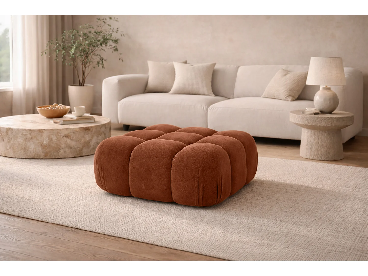 Modulaire poef, velours Salvador, Donkerbruin, Selia