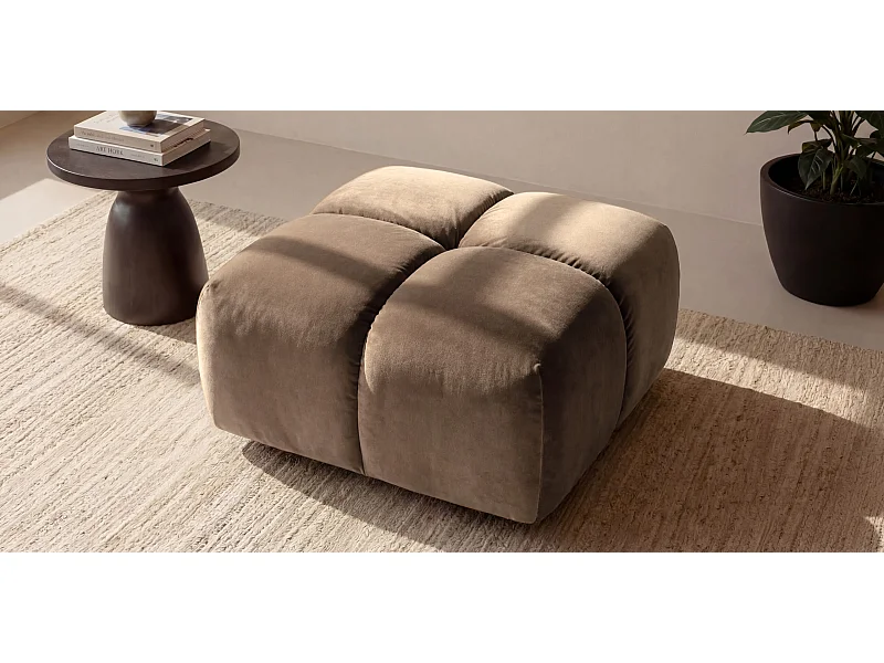 Pufa, podnóżek, tkanina welurowa Bluvel, Latte, Averro