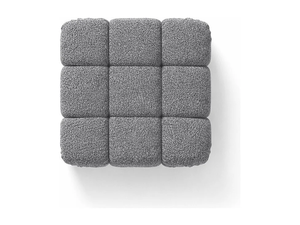 Pufa modułowa, tkanina bukla Abriamo, Ciemnoszary, Selia