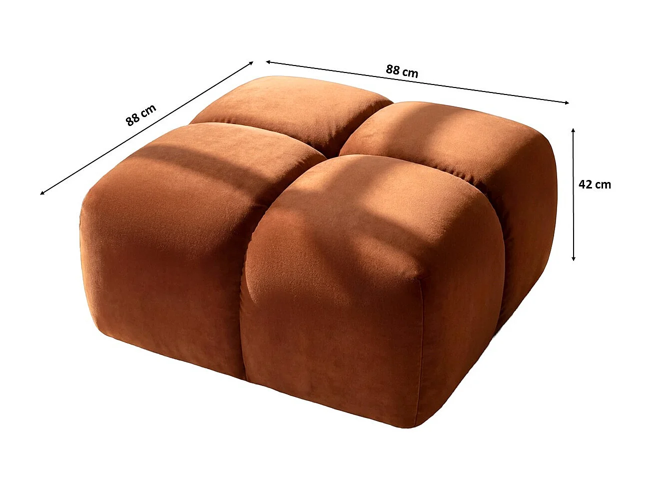 Pufa, podnóżek, tkanina welurowa Bluvel, Cynamonowy, Averro