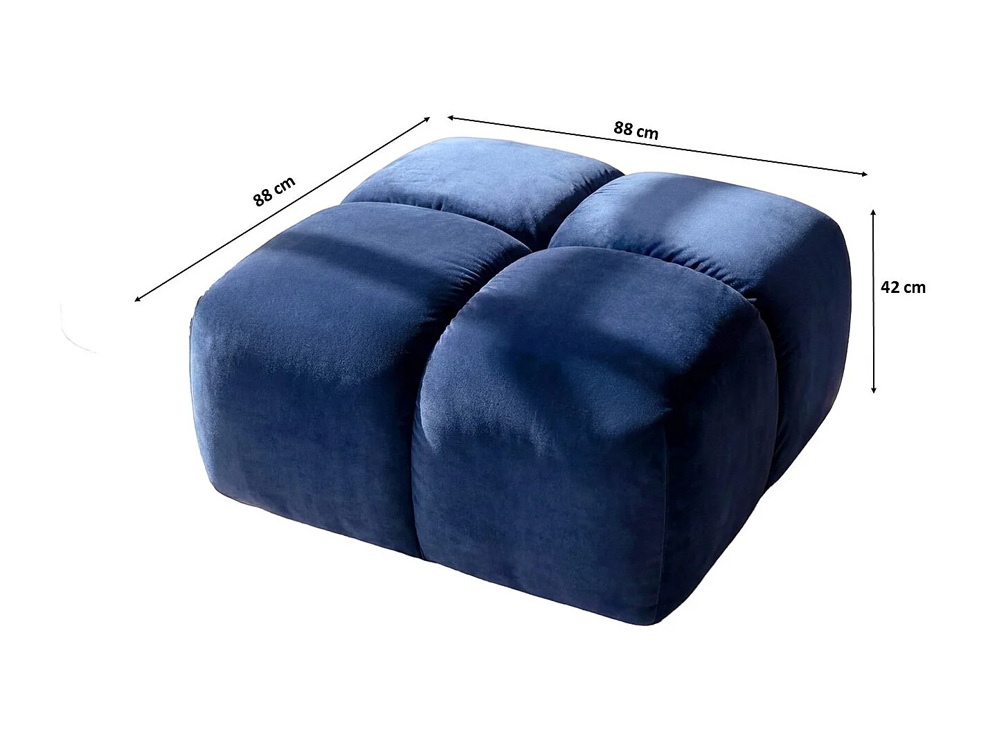 Pufa, podnóżek, tkanina welurowa Bluvel, Atramentowy, Averro