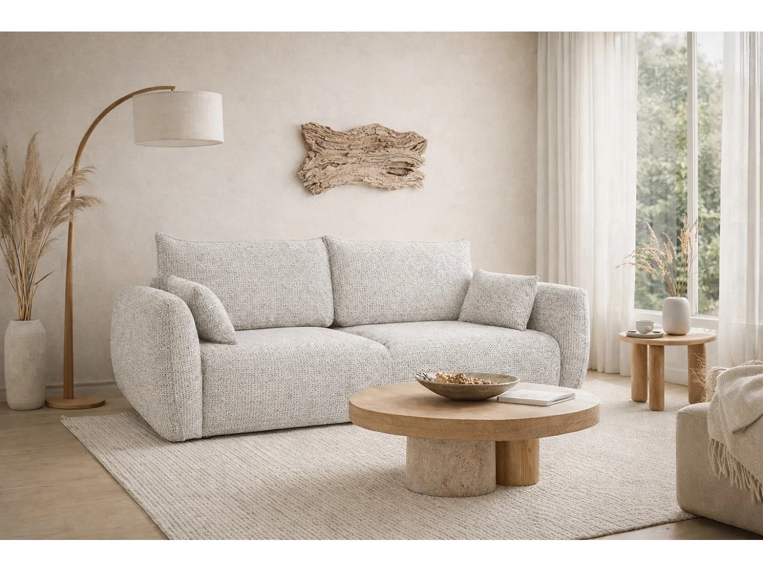 Sofa z funkcją spania i pojemnikiem, tkanina szenilowa Artico, Nata, Zephira