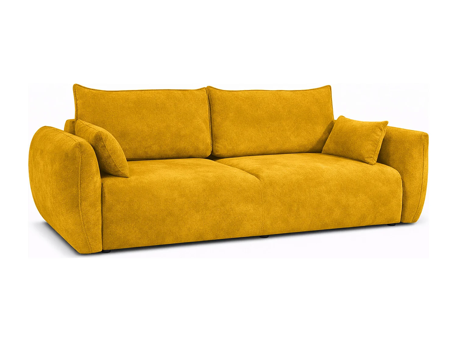 Sofa met slaapfunctie en opbergruimte, veloursstof Salvador, Geel, Zephira