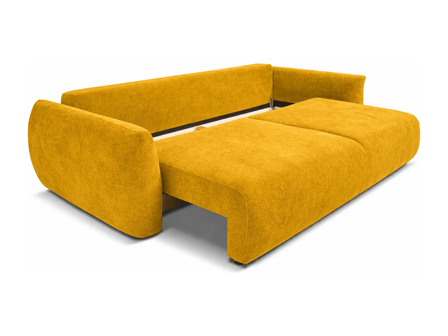 Sofa met slaapfunctie en opbergruimte, veloursstof Salvador, Geel, Zephira