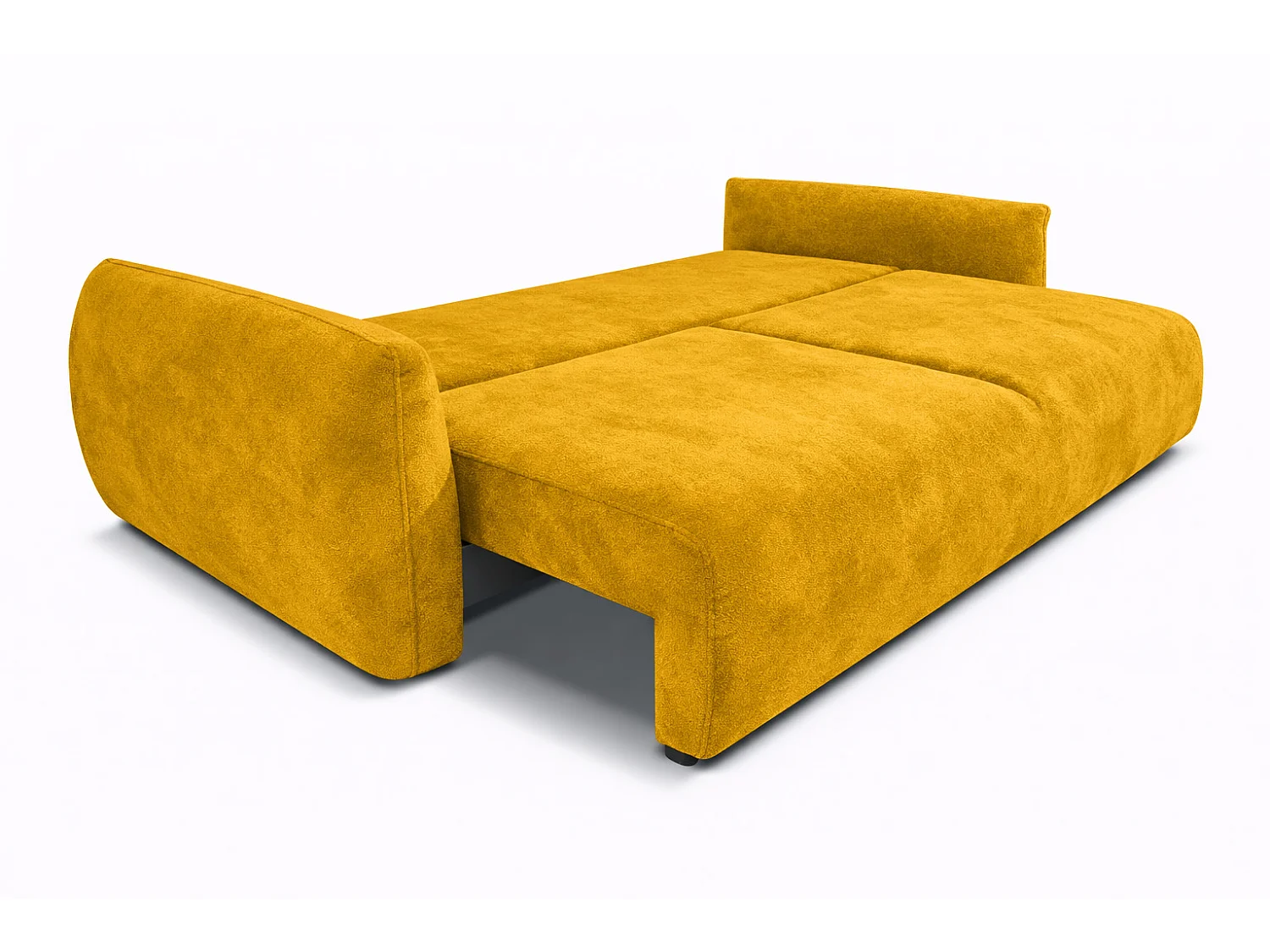 Sofa met slaapfunctie en opbergruimte, veloursstof Salvador, Geel, Zephira