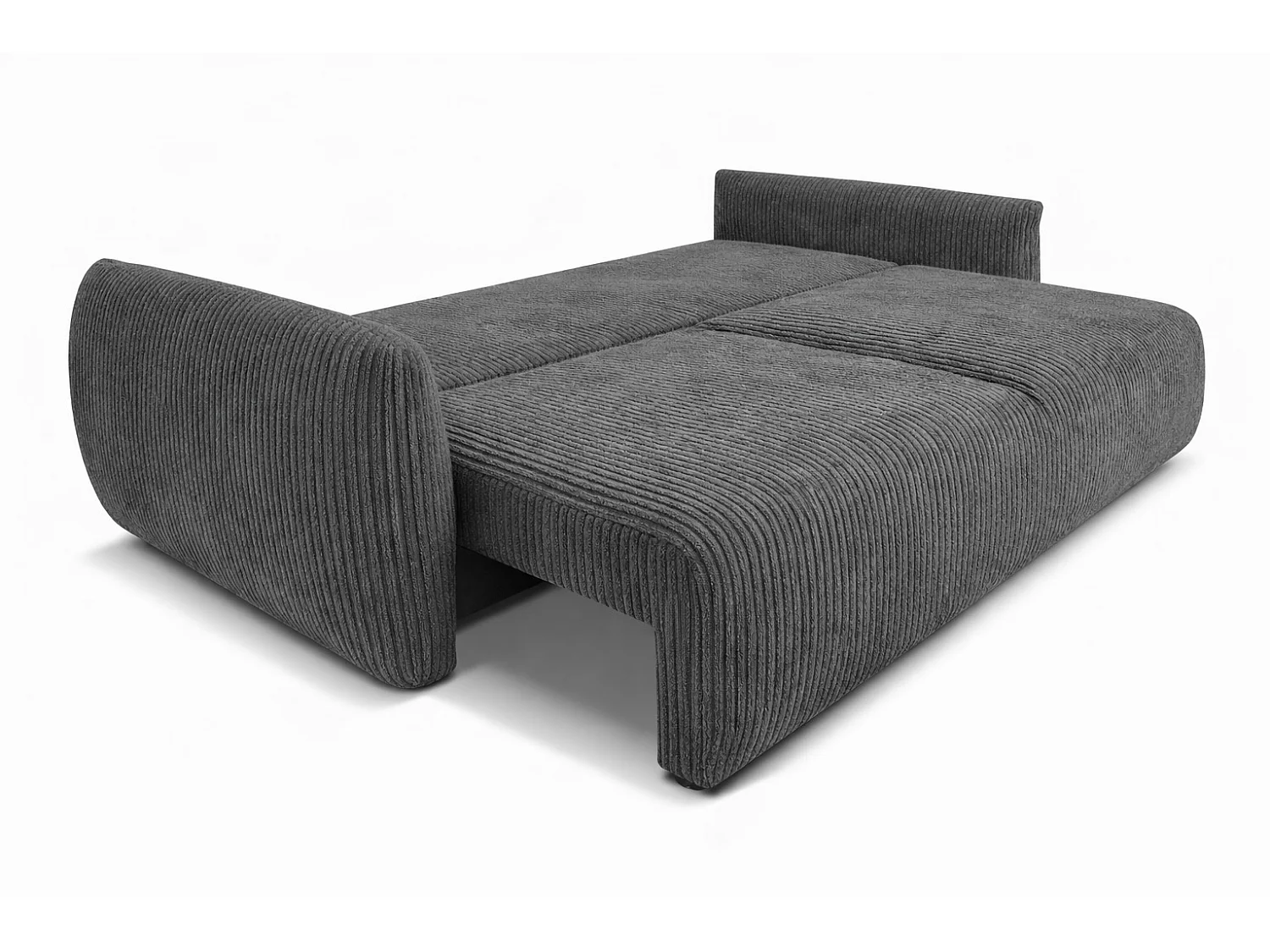 Sofa z funkcją spania i pojemnikiem, tkanina sztruksowa Poso, Szary, Zephira