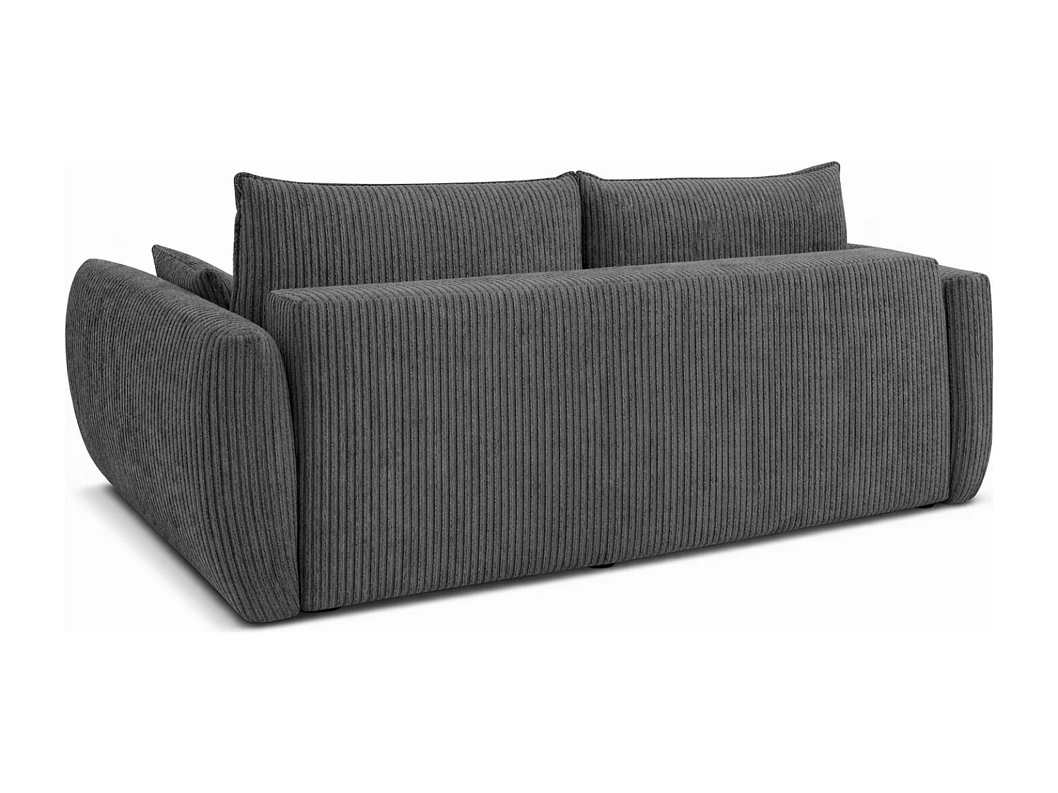 Sofa z funkcją spania i pojemnikiem, tkanina sztruksowa Poso, Szary, Zephira