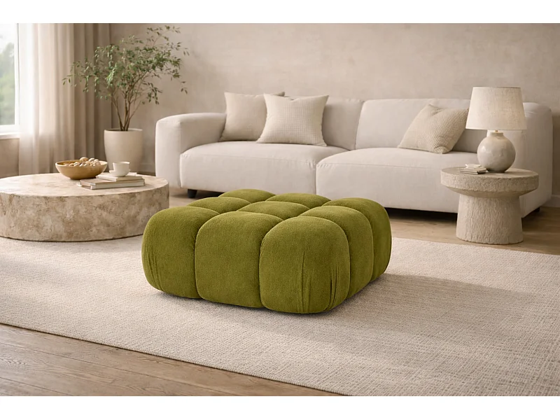 Pufa modułowa, tkanina welur Salvador, Oliwkowy, Selia