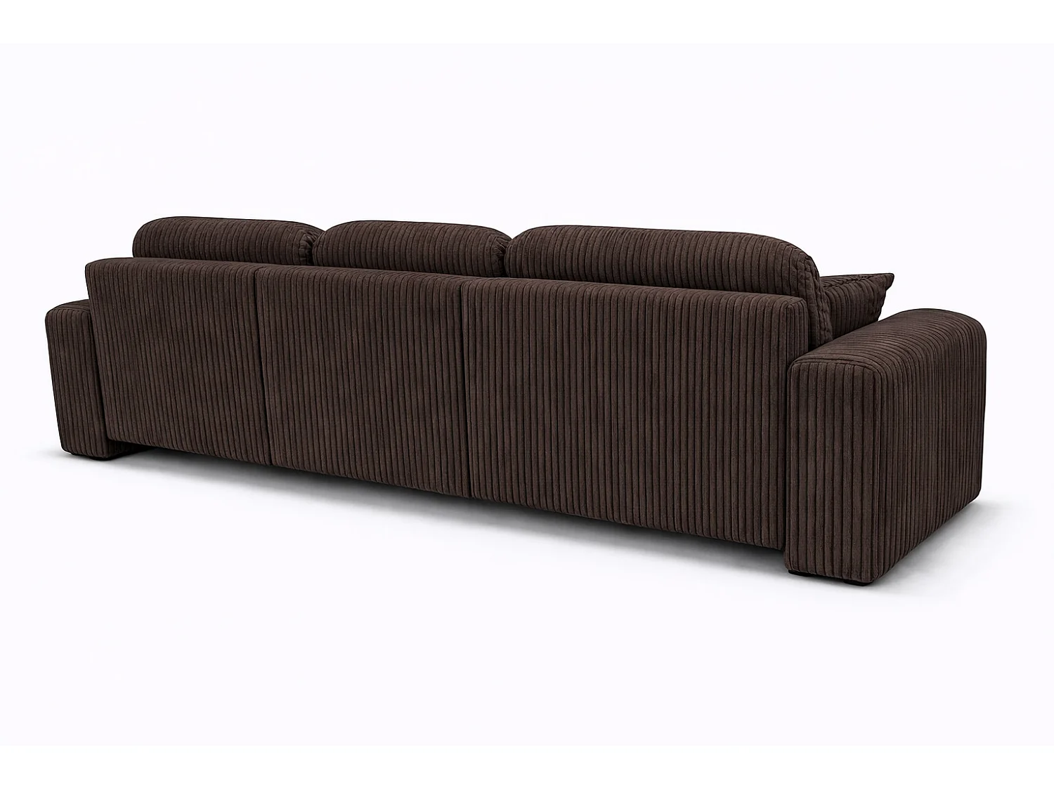 Narożnik w kształcie L z funkcją spania i pojemnikiem Bingo L, tkanina sztruksowa Poso, Brązowy, Prawy