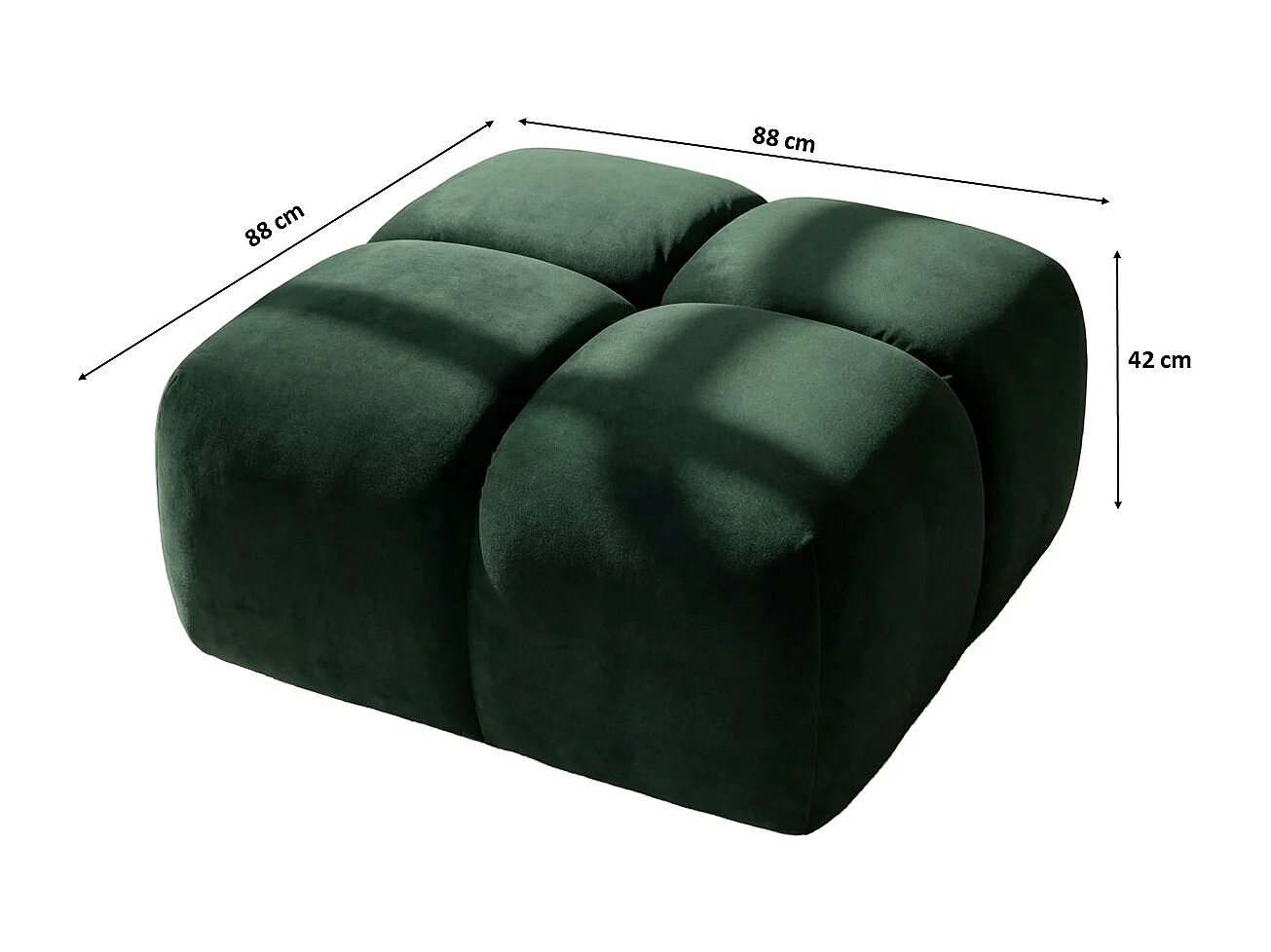 Pufa, podnóżek, tkanina welurowa Bluvel, Zielony, Averro