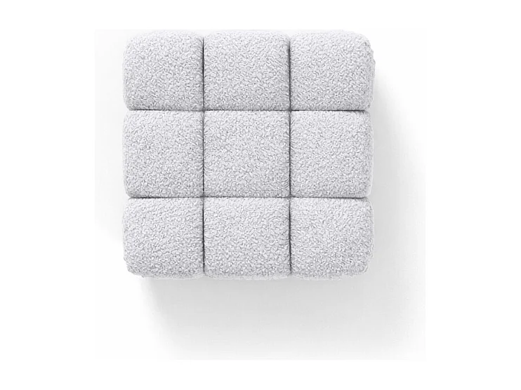 Pufa modułowa, tkanina bukla Abriamo, Jasnoszary, Selia