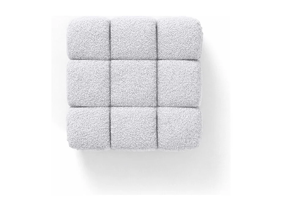 Pufa modułowa, tkanina bukla Abriamo, Jasnoszary, Selia