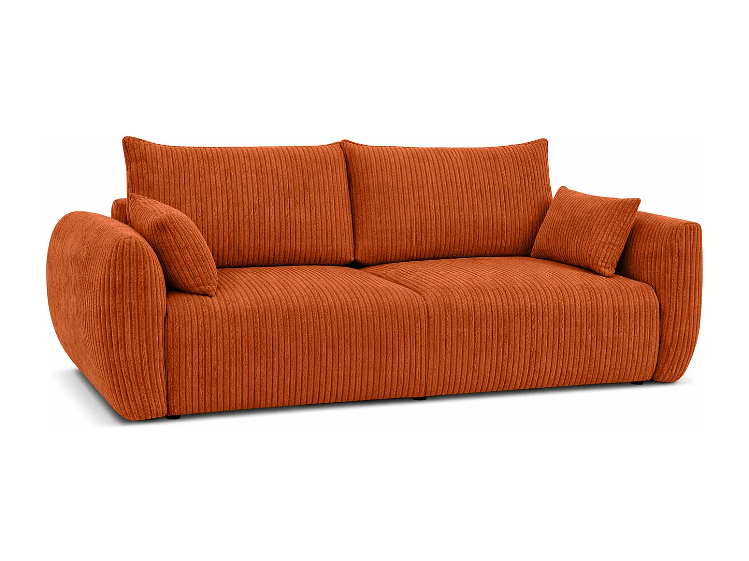 Sofa z funkcją spania i pojemnikiem, tkanina sztruksowa Poso, Miedziany, Zephira