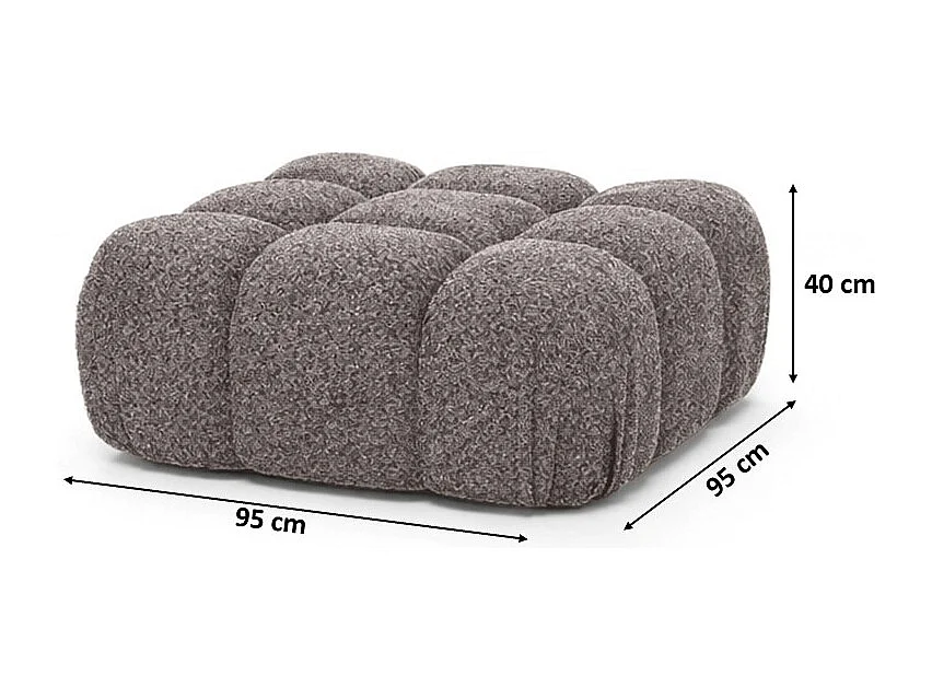 Pufa modułowa, tkanina bukla Abriamo, Brązowy, Selia