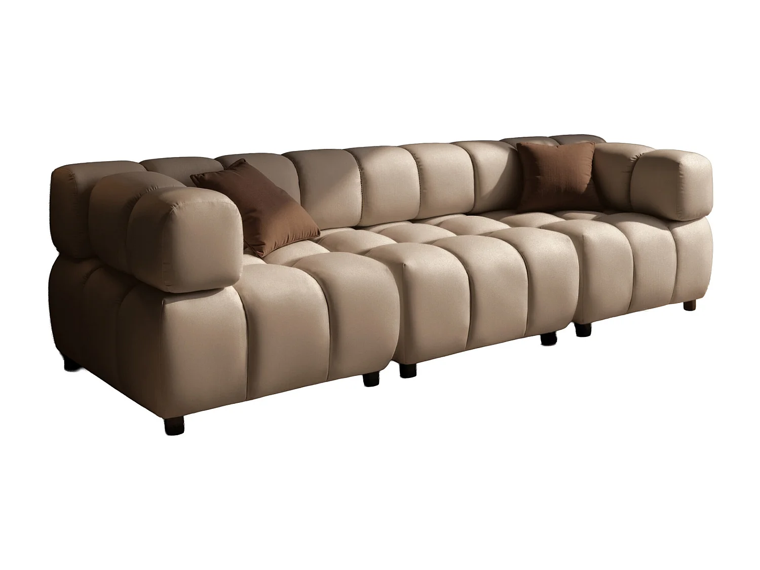 Canapé modulaire 4 places, Velours Bluvel, Latte, Bolla