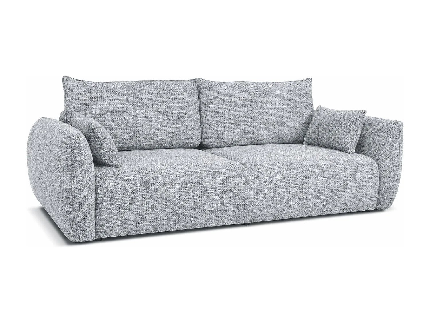 Sofa z funkcją spania i pojemnikiem, tkanina szenilowa Artico, Cement, Zephira