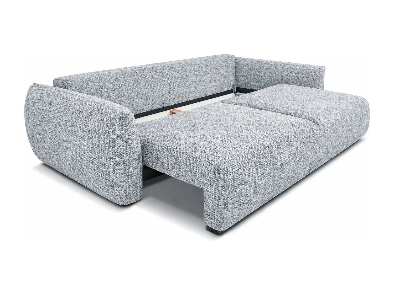 Sofa z funkcją spania i pojemnikiem, tkanina szenilowa Artico, Cement, Zephira