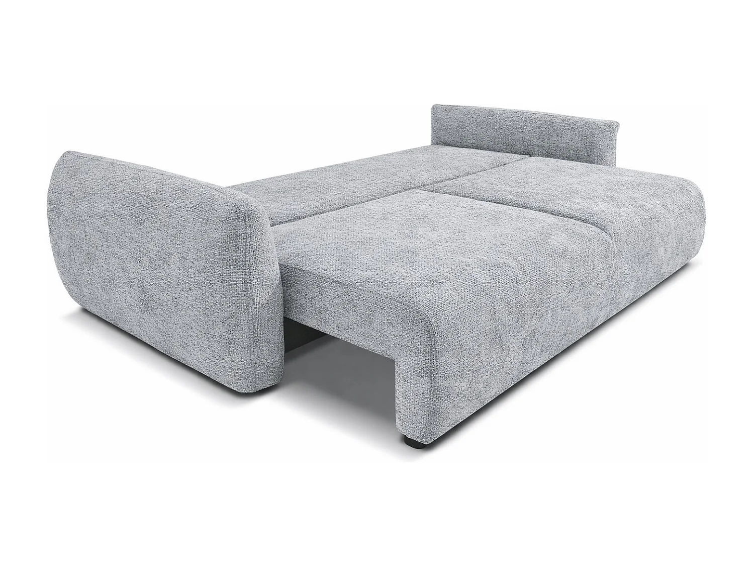 Sofa z funkcją spania i pojemnikiem, tkanina szenilowa Artico, Cement, Zephira