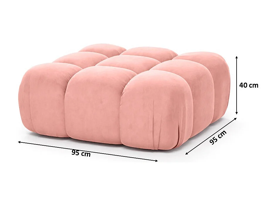 Modulaire poef, velours Salvador, Roze, Selia