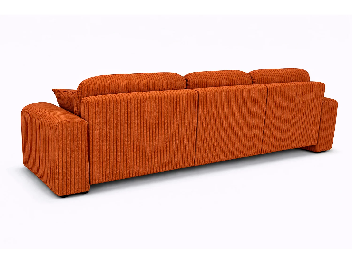 Narożnik w kształcie L z funkcją spania i pojemnikiem Bingo L, tkanina sztruksowa Poso, Miedziany, Lewy