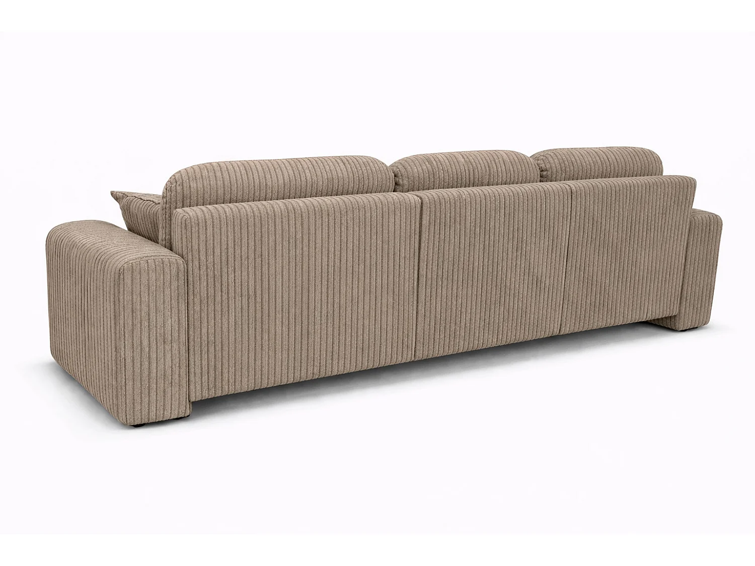 Narożnik w kształcie L z funkcją spania i pojemnikiem Bingo L, tkanina sztruksowa Poso, Ciemnobeżowy, Lewy