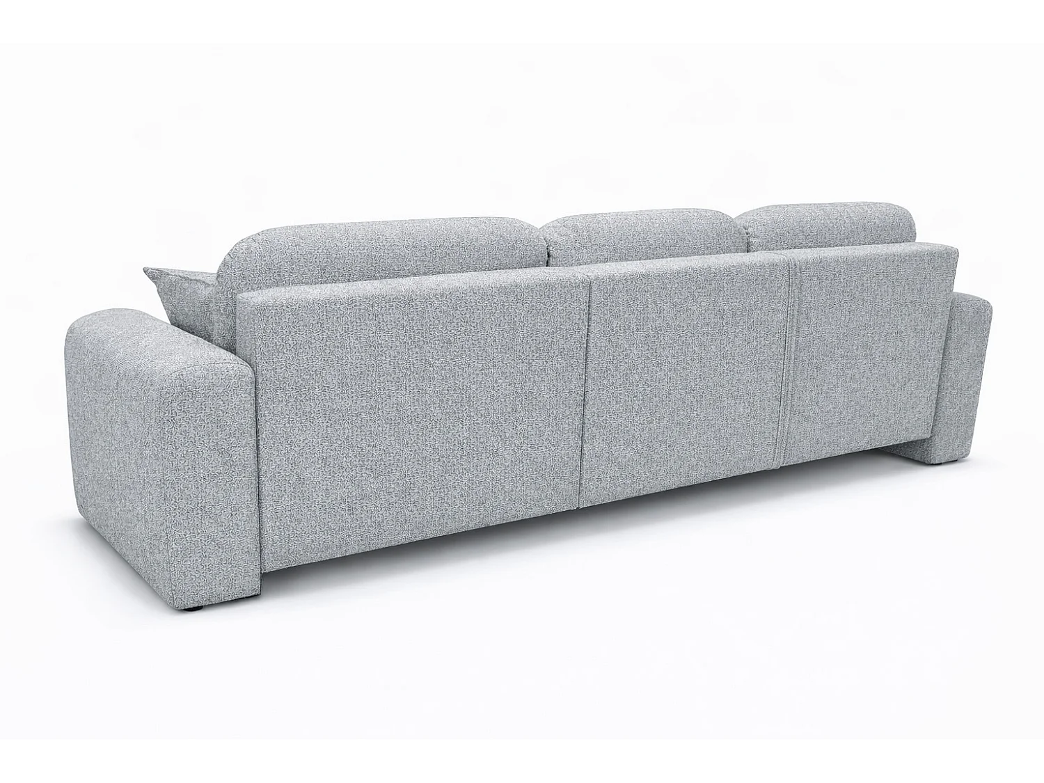 Divano angolare con funzione letto e contenitore, Divano a L Bingo L, tessuto chenille Artico, Cemento, Sinistra