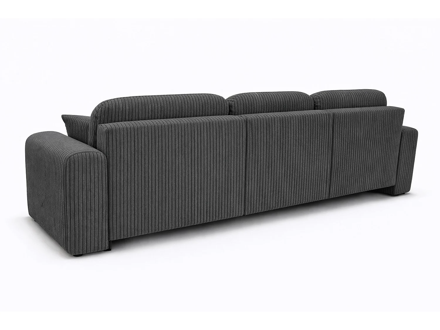 Narożnik w kształcie L z funkcją spania i pojemnikiem Bingo L, tkanina sztruksowa Poso, Szary, Lewy