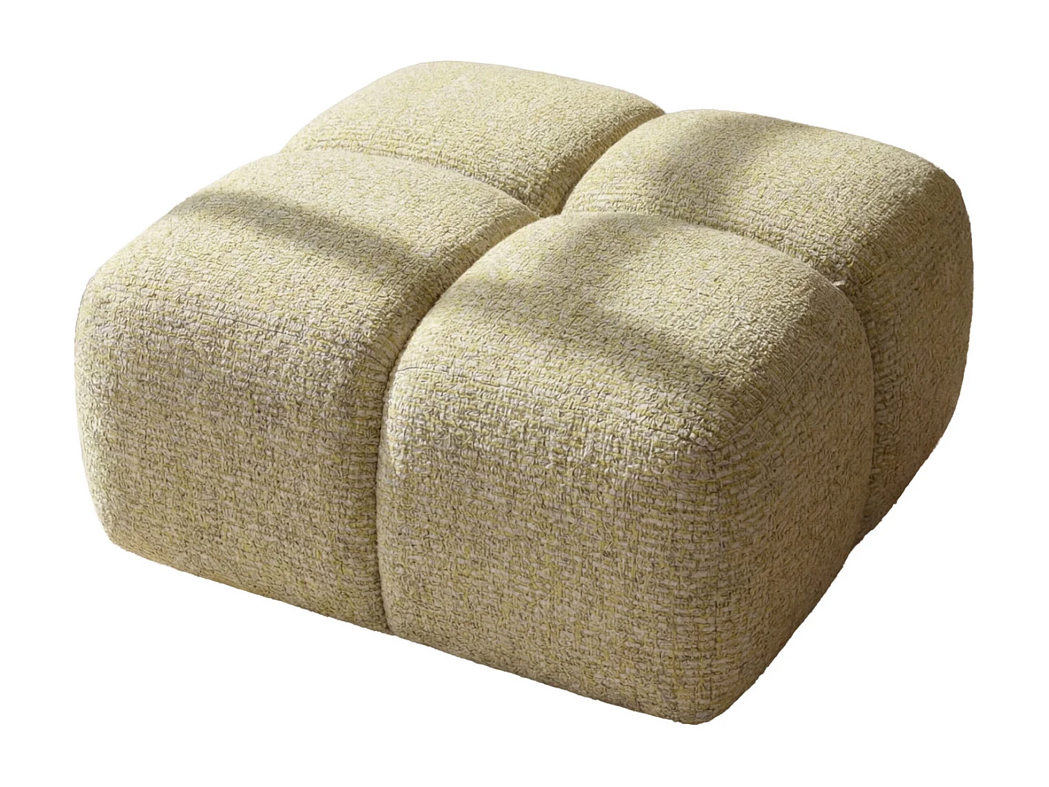 Hocker, Poef, Chenille stof Puente, Lichtgeel, Averro