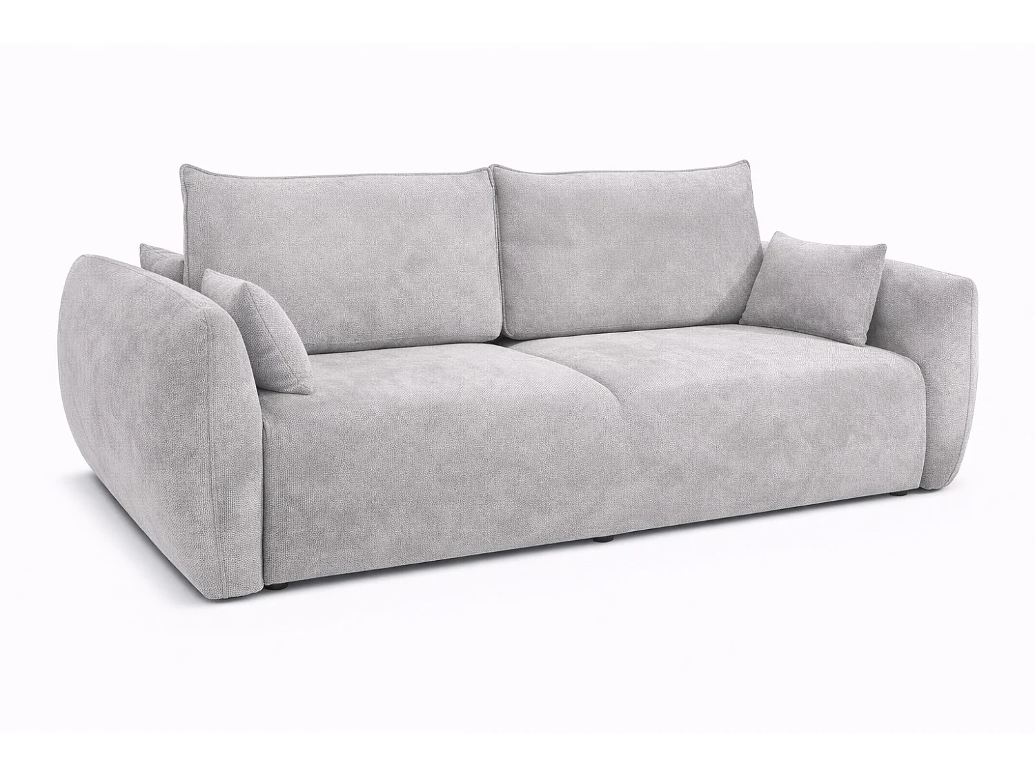 Sofa met slaapfunctie en opbergruimte, veloursstof Salvador, Grijs, Zephira