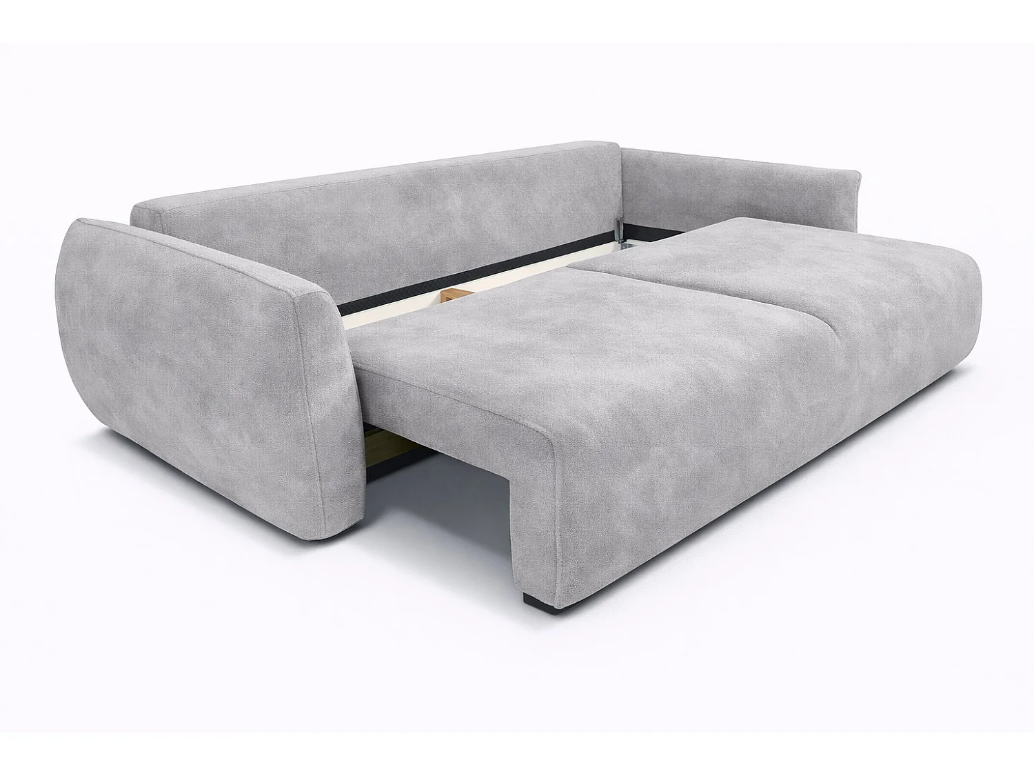 Sofa met slaapfunctie en opbergruimte, veloursstof Salvador, Grijs, Zephira